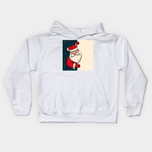 Santa Claus Holding banner Kids Hoodie